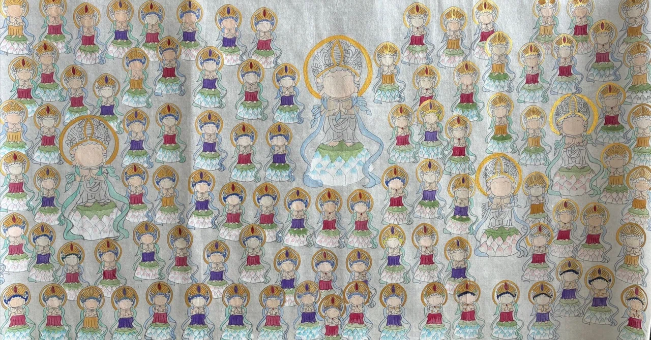 コツコツと大作に挑む [仏画曼荼羅アート] Taking on a major project