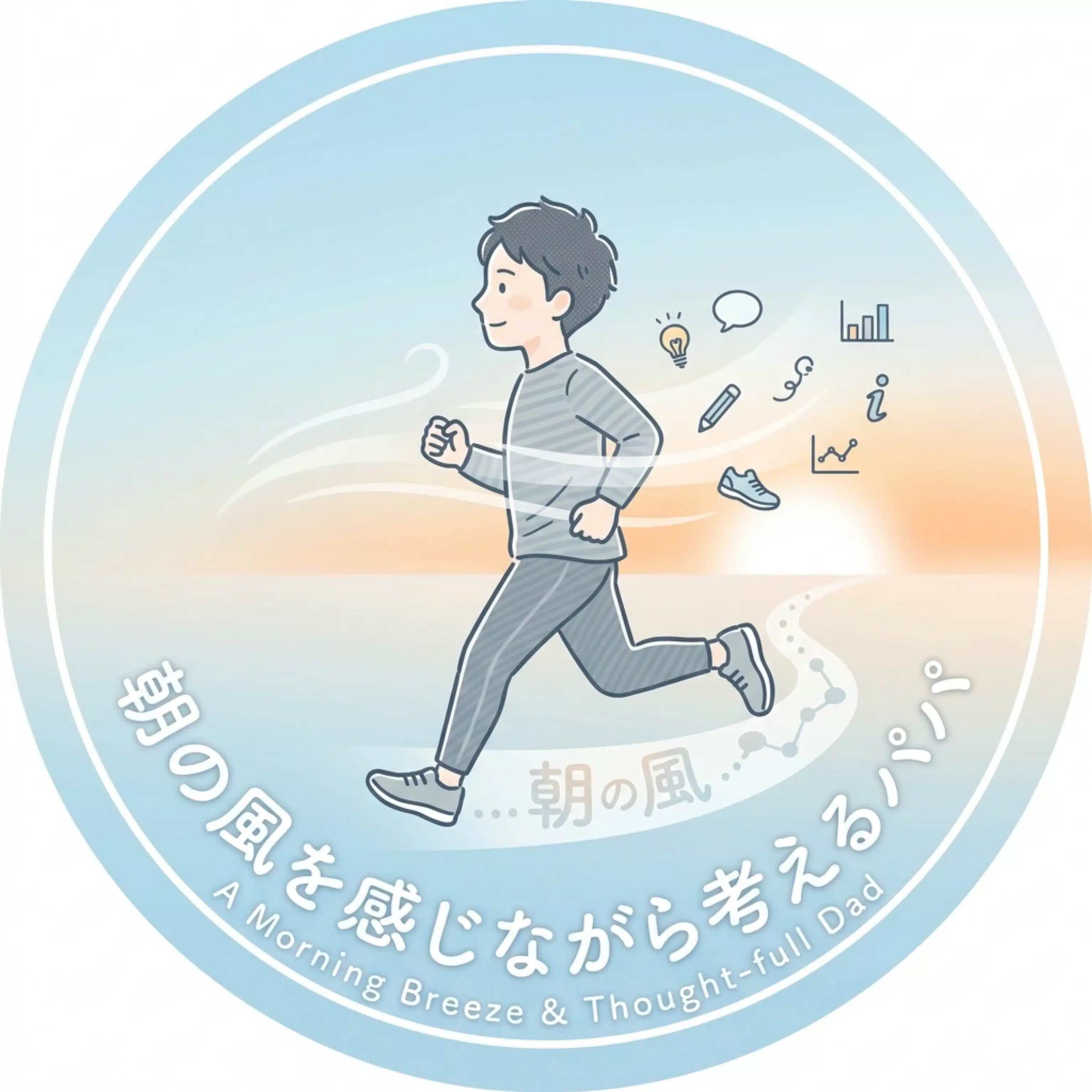 朝の風を感じながら考えるパパ