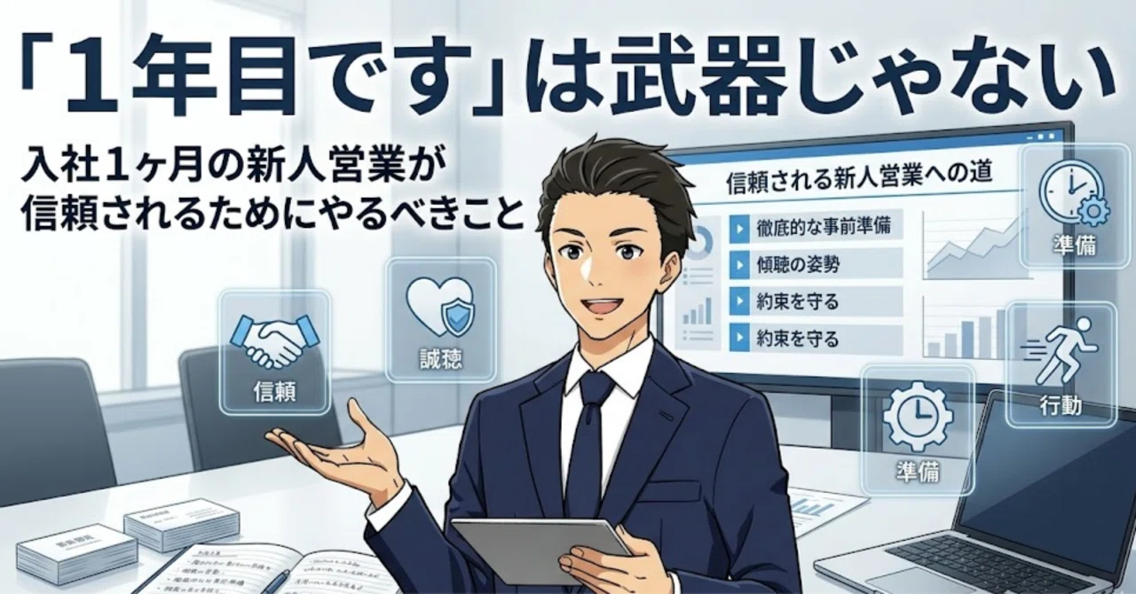 1年目です」は武器じゃない。入社1ヶ月の新人営業が信頼されるために
