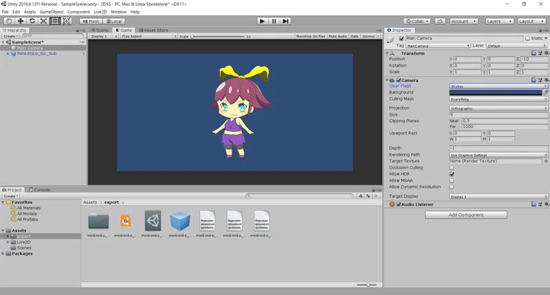 Unity Recorder でlive2d使った透過png作る 書き出しデータでも一応できた おやつのじかん Note