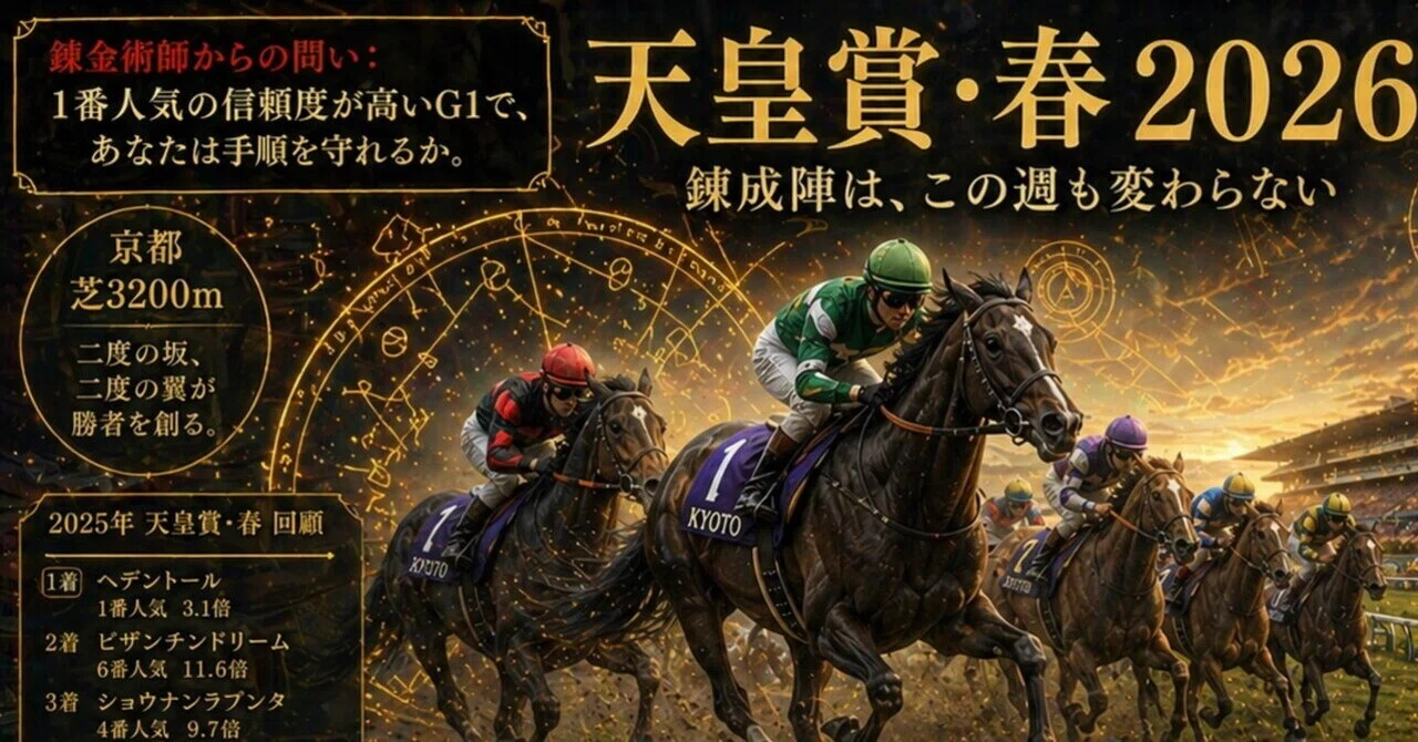 天皇賞・春2026：錬成陣は、この週も変わらない｜おウマの錬金術師
