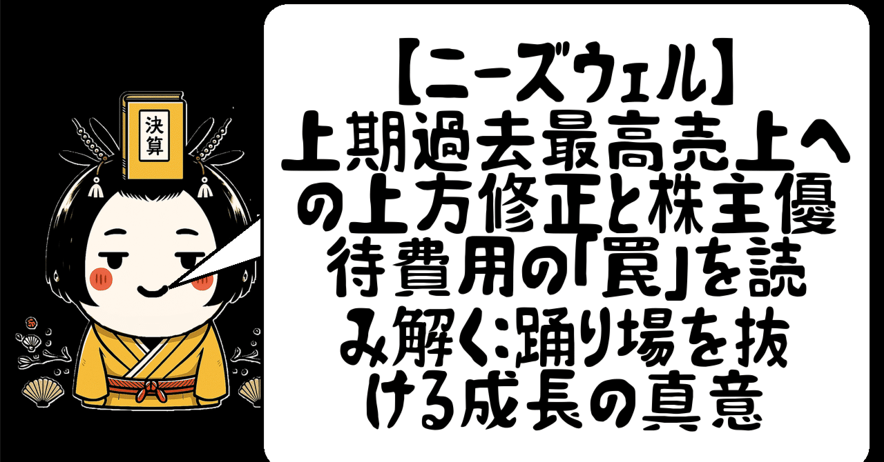 ニーズウェル】上期過去最高売上への上方修正と株主優待費用の「罠」を
