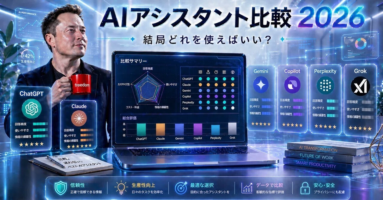 2026年最新版】AIアシスタント比較完全ガイド｜Rose-garden