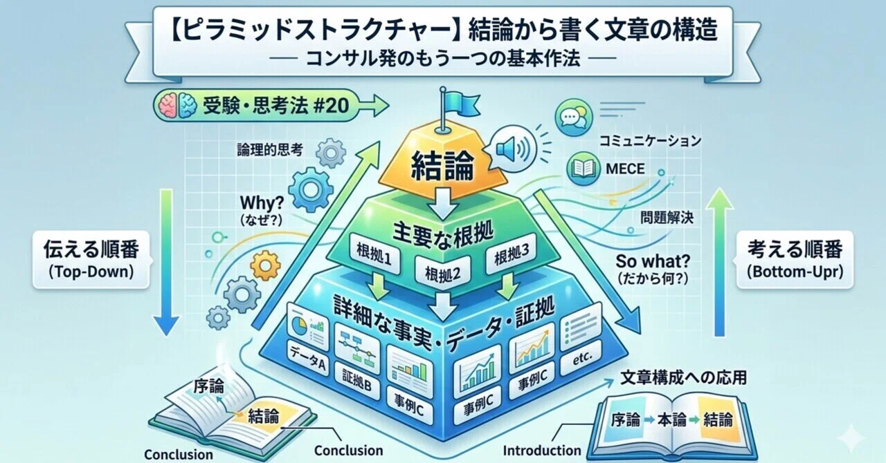 ピラミッドストラクチャー】結論から書く文章の構造 ── コンサル発の