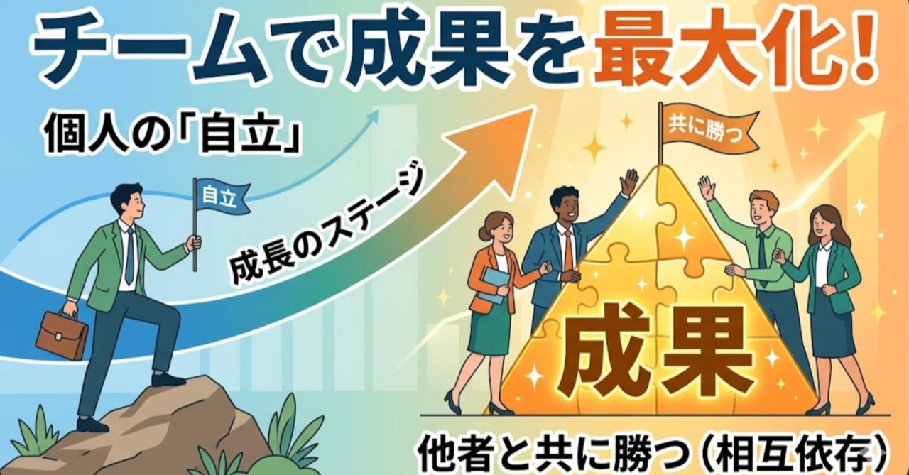 チームで成果を最大化する！個人の「自立」から「他者と共に勝つ（相互依存）」ステージへ｜いの課長｜心をほどくリーダー