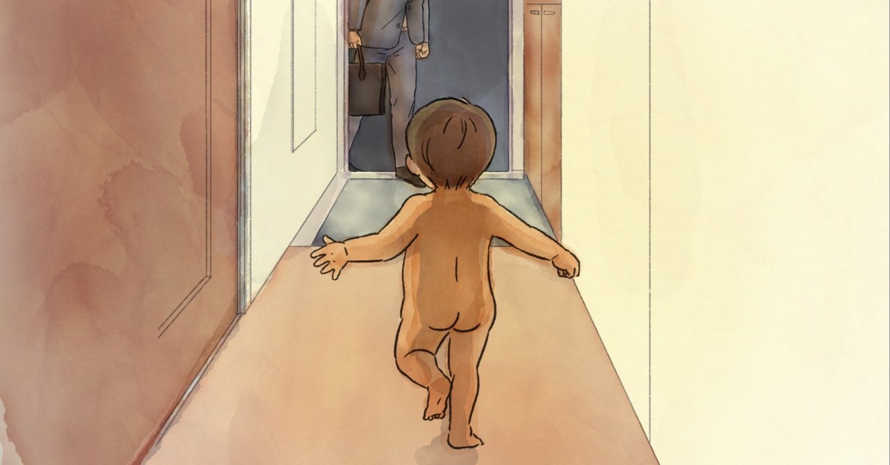 家族の裸の記念写真 