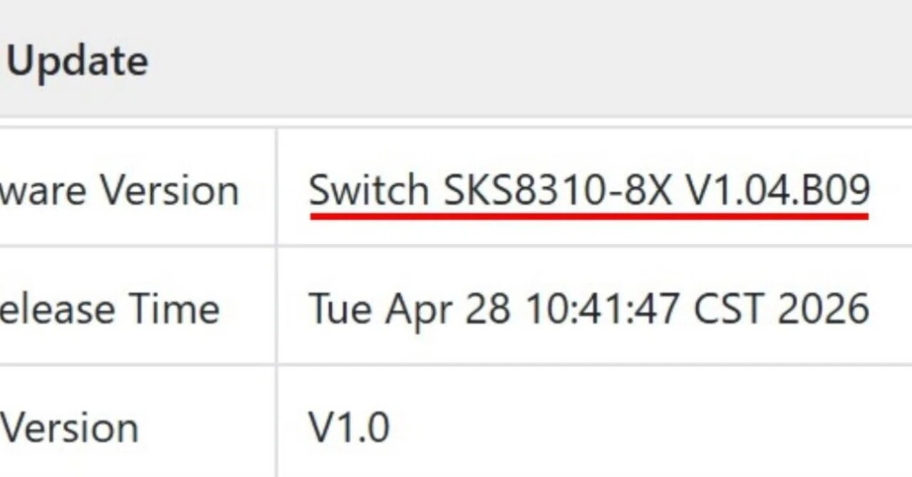し　・確認　仮付け状態 XikeStor SKS8310-8X の脆弱性確認で改善が見られた(V1.04.B09)｜KT