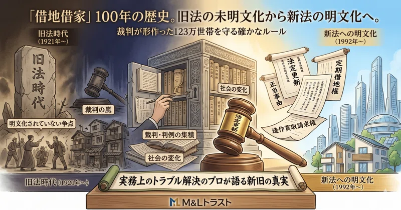 【不動産の歴史Vol.8】驚異の現役率！なぜ1921年生まれの借地・借家「旧法」は、新法に上書きされなかったのか？ eyecatch