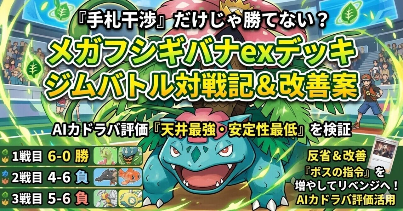 手札干渉」は多ければ良いわけではない？メガフシギバナexデッキで 