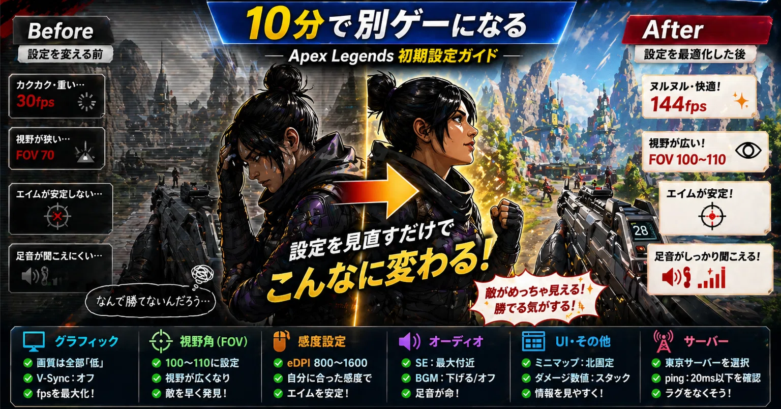 APEX Legends初心者が最初に設定すべき項目と最適化ガイド｜AperuAI