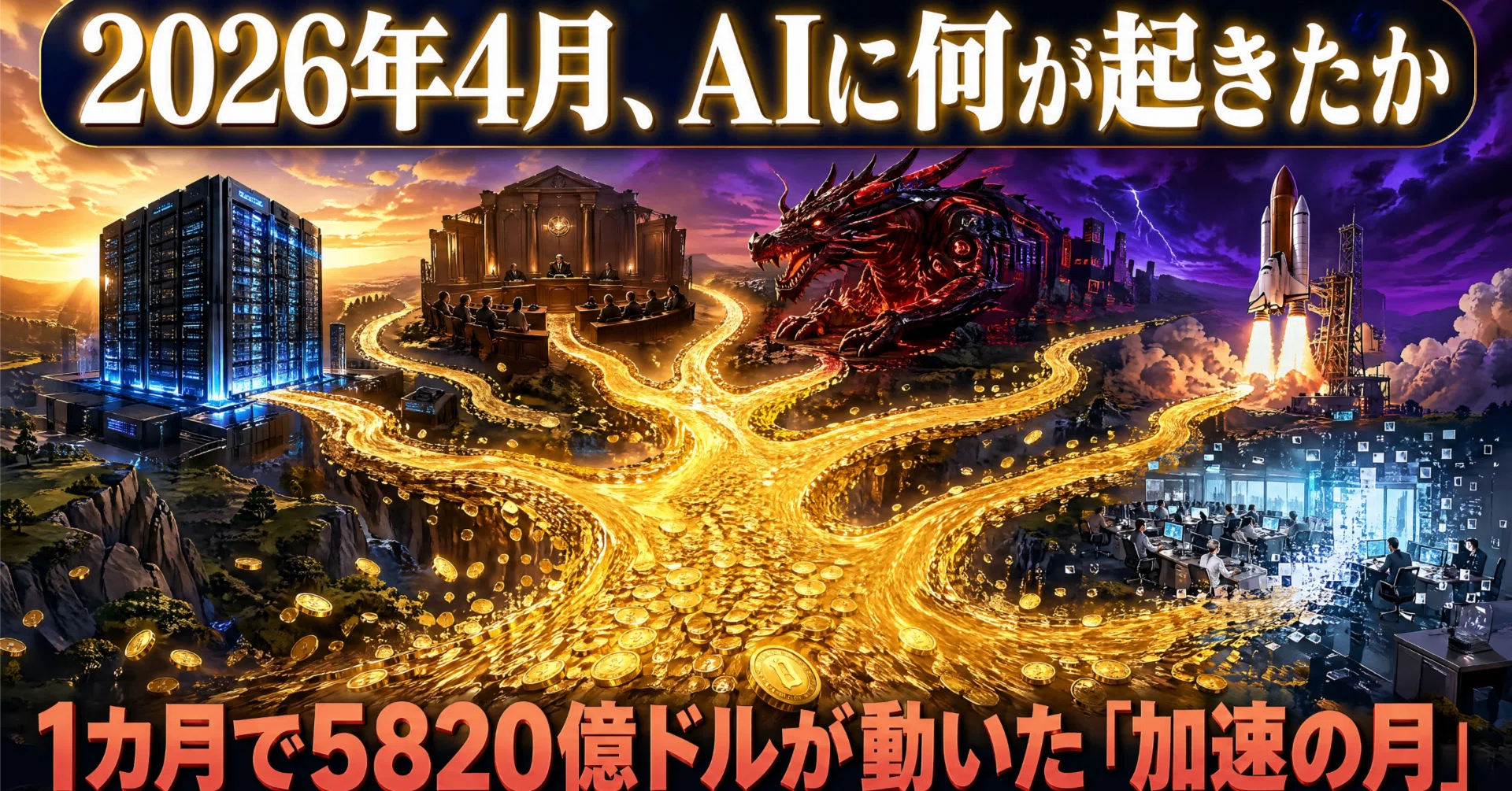 2026年4月、AIに何が起きたか──1カ月で5820億ドルが動いた