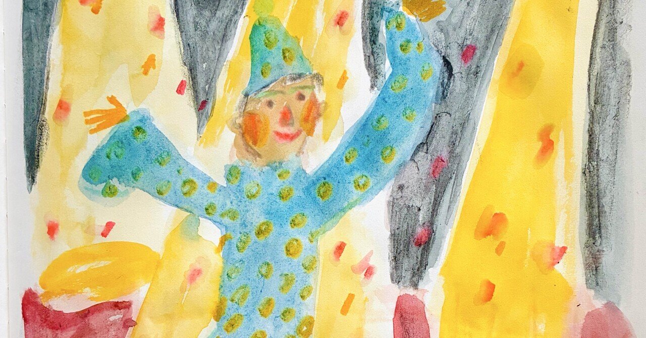 絵画　遊・仁　明日のピエロ 162絵日記 ピエロの自分｜akikki