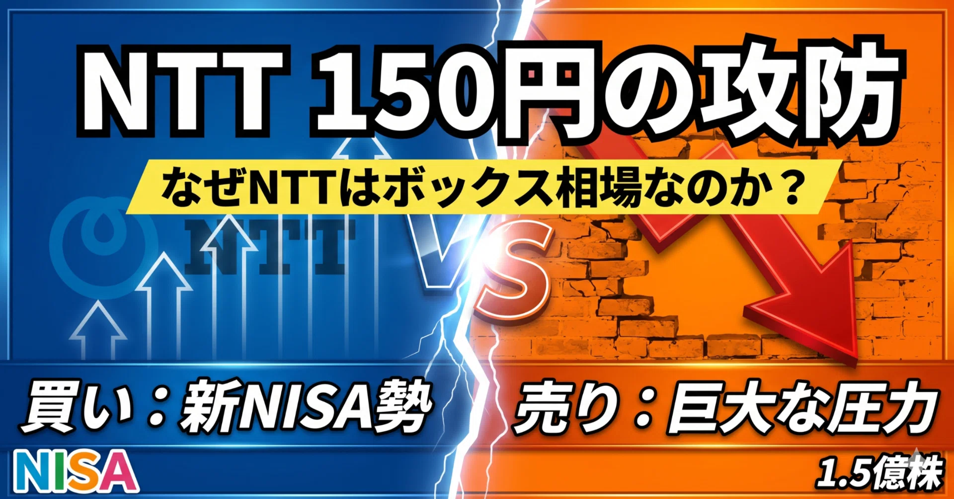 お金をください 新NISAで人気】 NTT株（9432）は、なぜボックス相場なのか？配当3.5%の