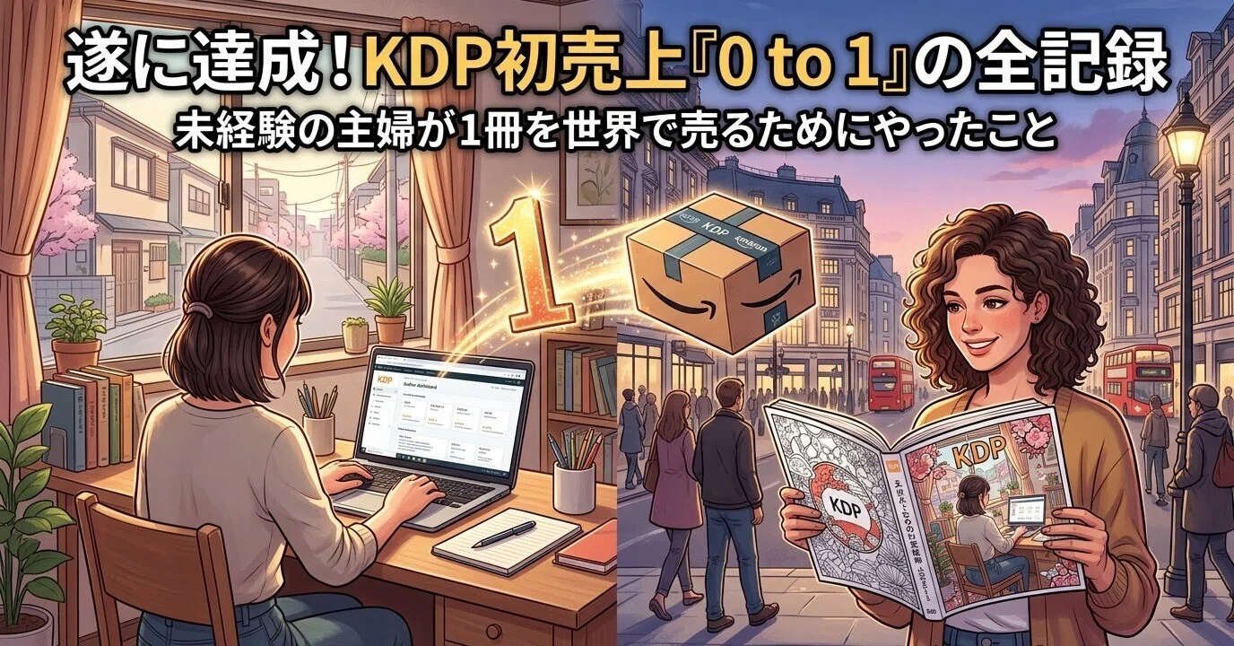 KDP 0 to 1】祝・初売上！実績ゼロの主婦が海外Amazonで「最初の1冊