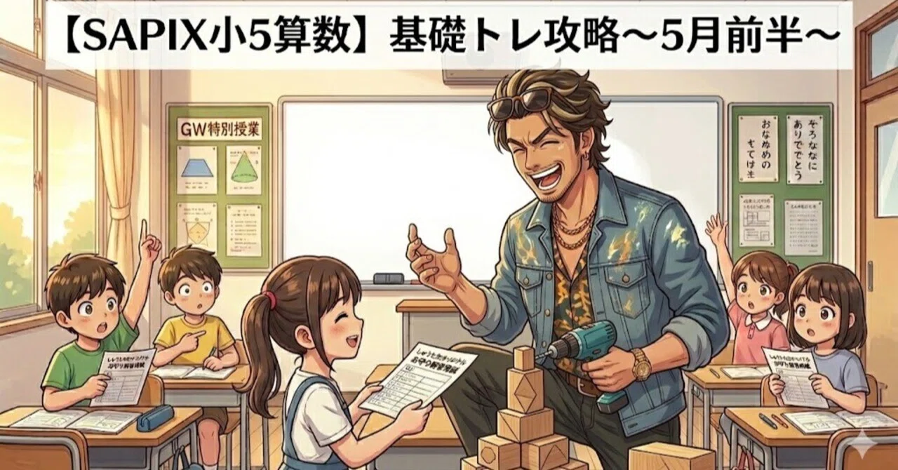 SAPIX小5算数】基礎トレ5月前半の攻略「へなちょこ面積」「数の範囲