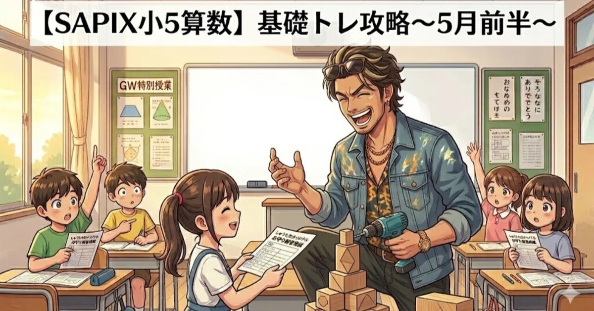 SAPIX小5算数】基礎トレ5月前半の攻略「へなちょこ面積」「数の範囲