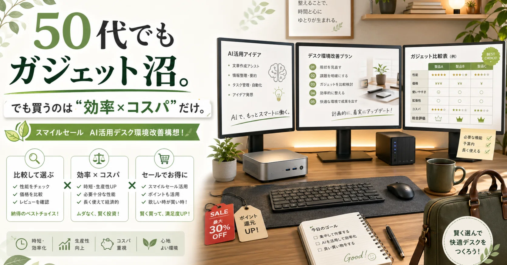 ai　デスク ai デスク 🍃50代でもガジェット沼。でも買うのは“効率×コスパ”だけ