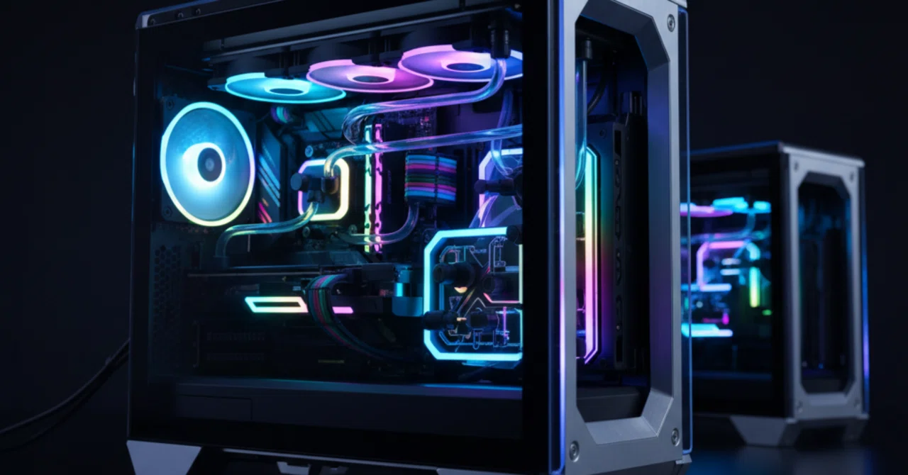 自作パソコン用　水冷式　3連クーラー　冷却ファン　新品未開封 液晶＆ファン搭載ヘッドに連結式ファンで冷えて映える！ASUSの新型水冷 PC用ファン・クーラー