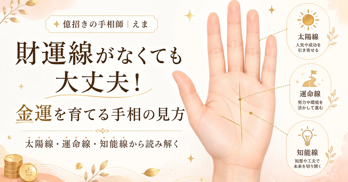 財運線がなくても大丈夫！金運を育てる手相の見方｜未来を照らす占い師