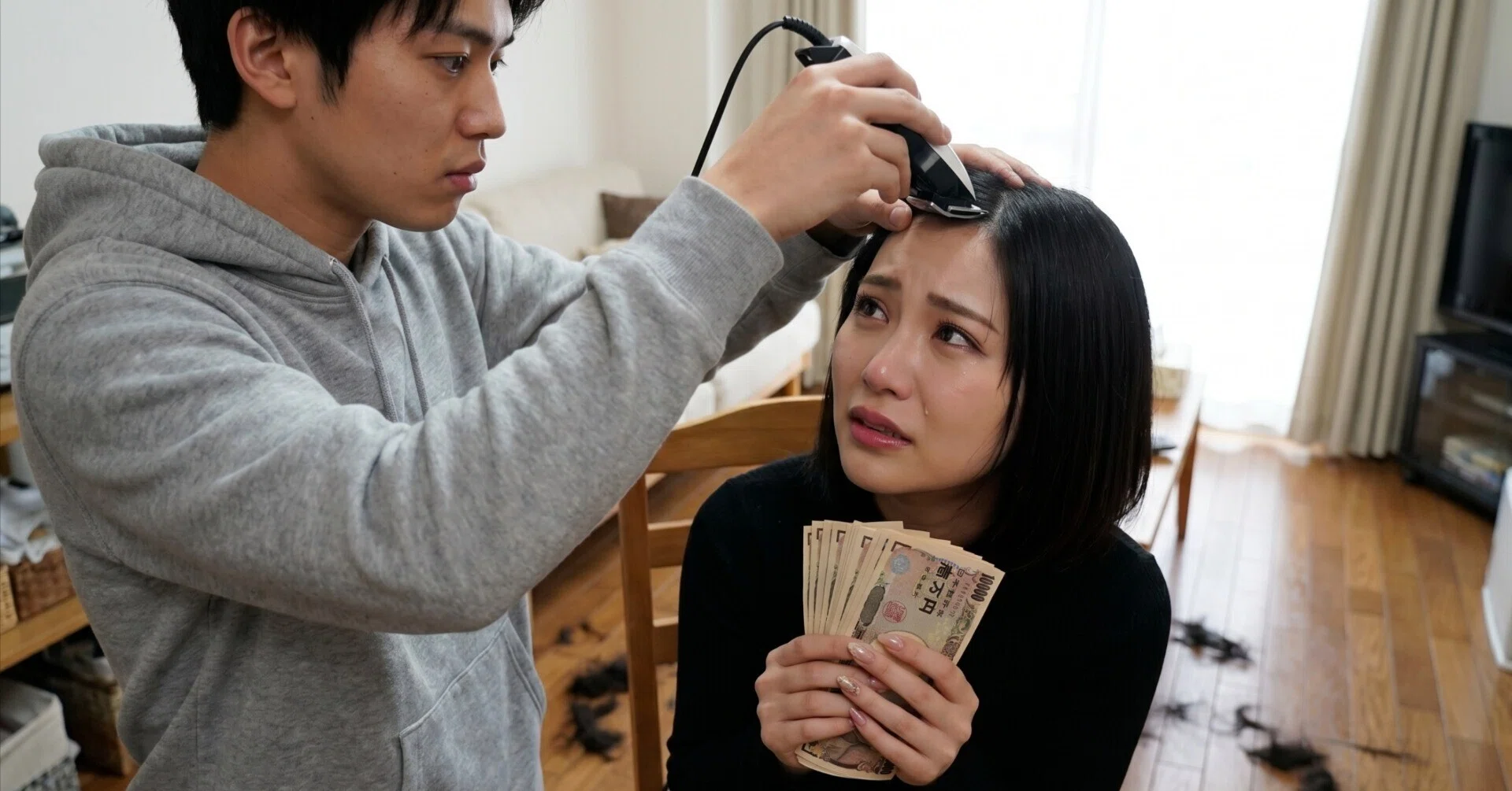 R18【断髪小説】サークルの後輩が金貸してと言ってきたので髪の毛で