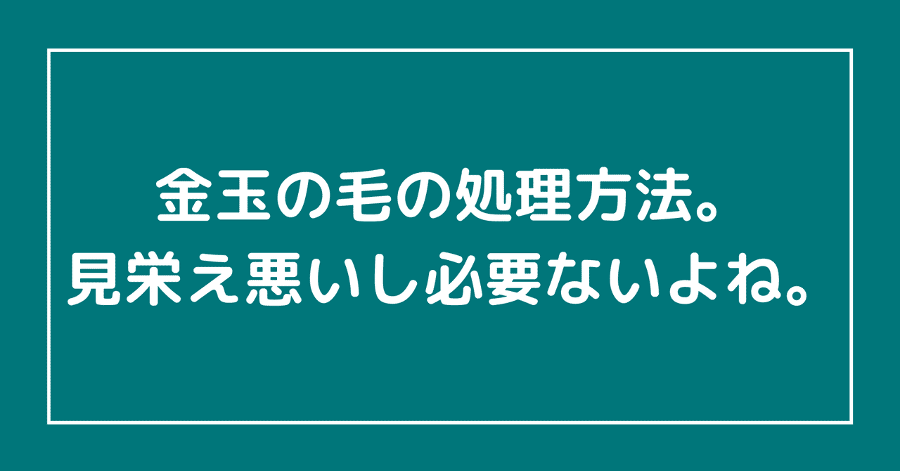 金玉の毛の処理方法 見栄え悪いし絶対必要ないよね 男性必見 らいふ Note