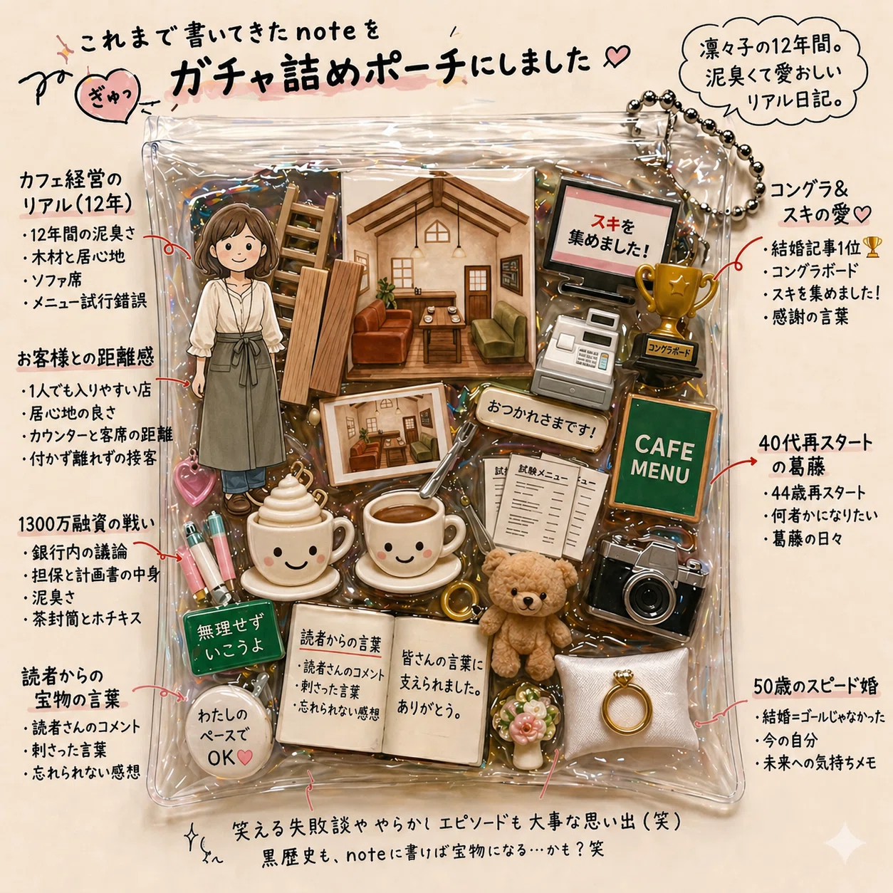 AIと始めてみた】私のnoteがガチャ詰めポーチになった！全力限界駅員