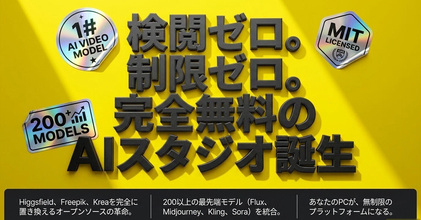 色々自由に出来れば無料で使いたい：動画Modelを自由に「Open