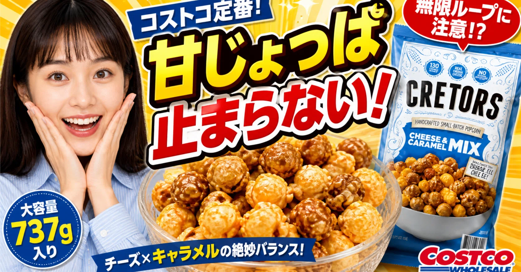コストコ定番】クレターズのチーズ＆キャラメルが止まらない｜甘じょっ
