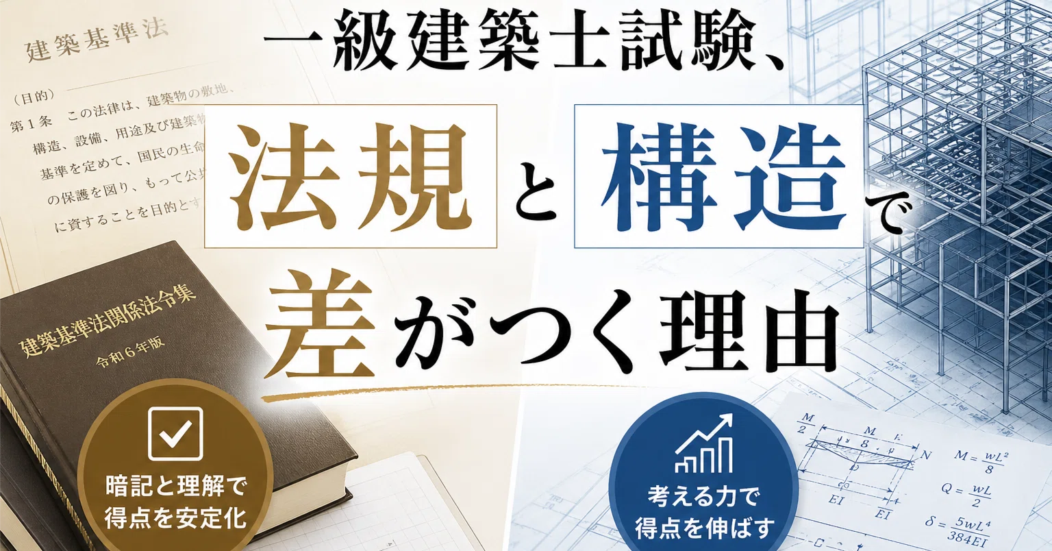一級建築士学科試験——法規と構造で差がつく理由と攻略法｜Naono