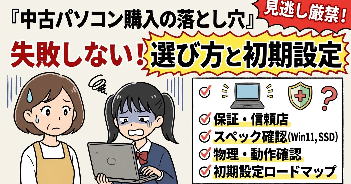 【中古】 パソコン設定＆変更の基本 初心者向け】中古パソコンの初期設定マニュアル！購入後の注意点や確認