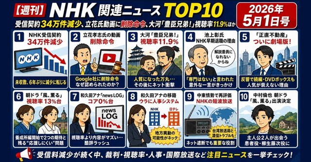 【週刊】NHK関連ニュースTOP10（2026年5月1日