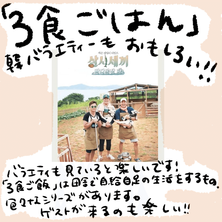 韓国バラエティも面白い 三食ごはん ヤマダ Note