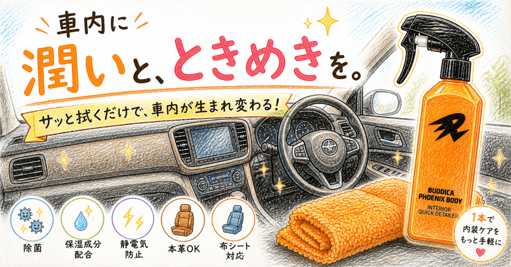 車内ケアをラクにしたい人へ。BUDDICA PHOENIX BODY インテリア