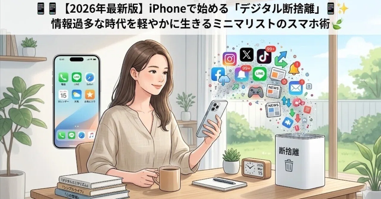 📱📱【2026年最新版】iPhoneで始める「デジタル断捨離」📱✨ 情報過多