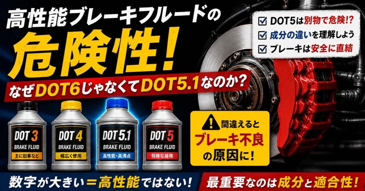 高性能ブレーキフルードの危険性！なぜDOT6じゃなくてDOT5.1なのか