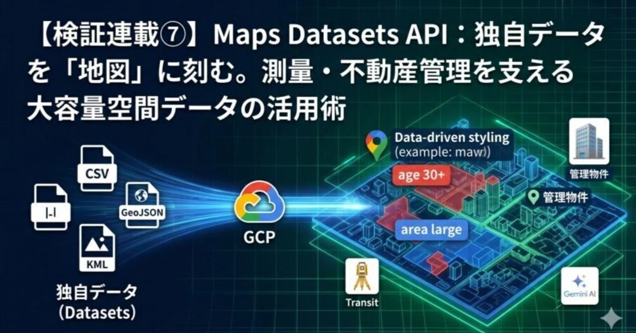 【検証連載⑦】Maps Datasets API:独自データを「地図」に刻む。測量・不動産管理を支える大容量空間データの活用術|伊藤正章 ...