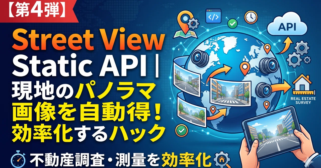 【第4弾】Street View Static API｜現地のパノラマ画像を自動取得！不動産調査や測量前の事前確認を効率化するハック｜伊藤正章 ...