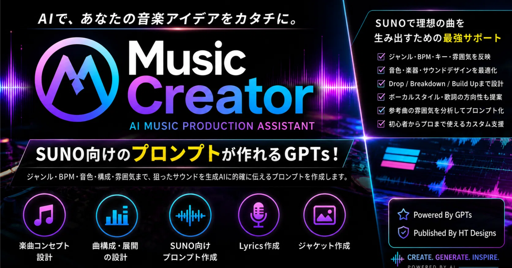 AI音楽制作をもっと楽しく。「Music Creator GPTs」を作りました｜ht