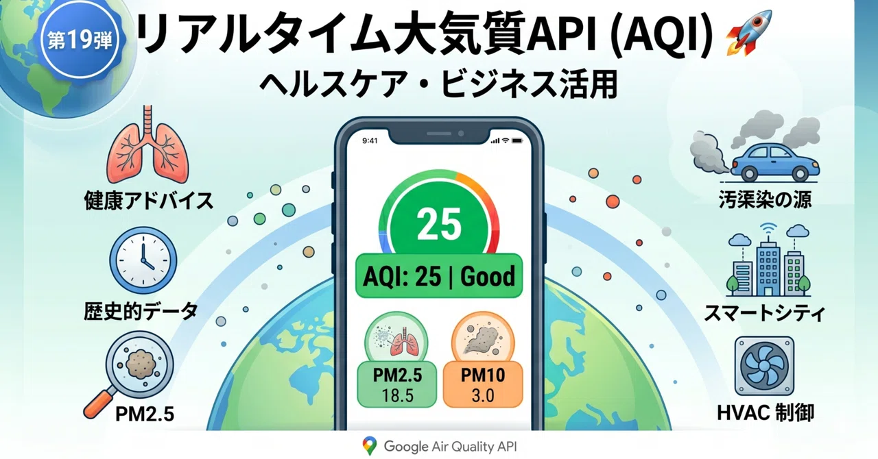 【第19弾】Air Quality API｜大気質指数（AQI）をリアルタイム取得！ヘルスケアや環境モニタリングへのデータ連携｜伊藤正章 ...