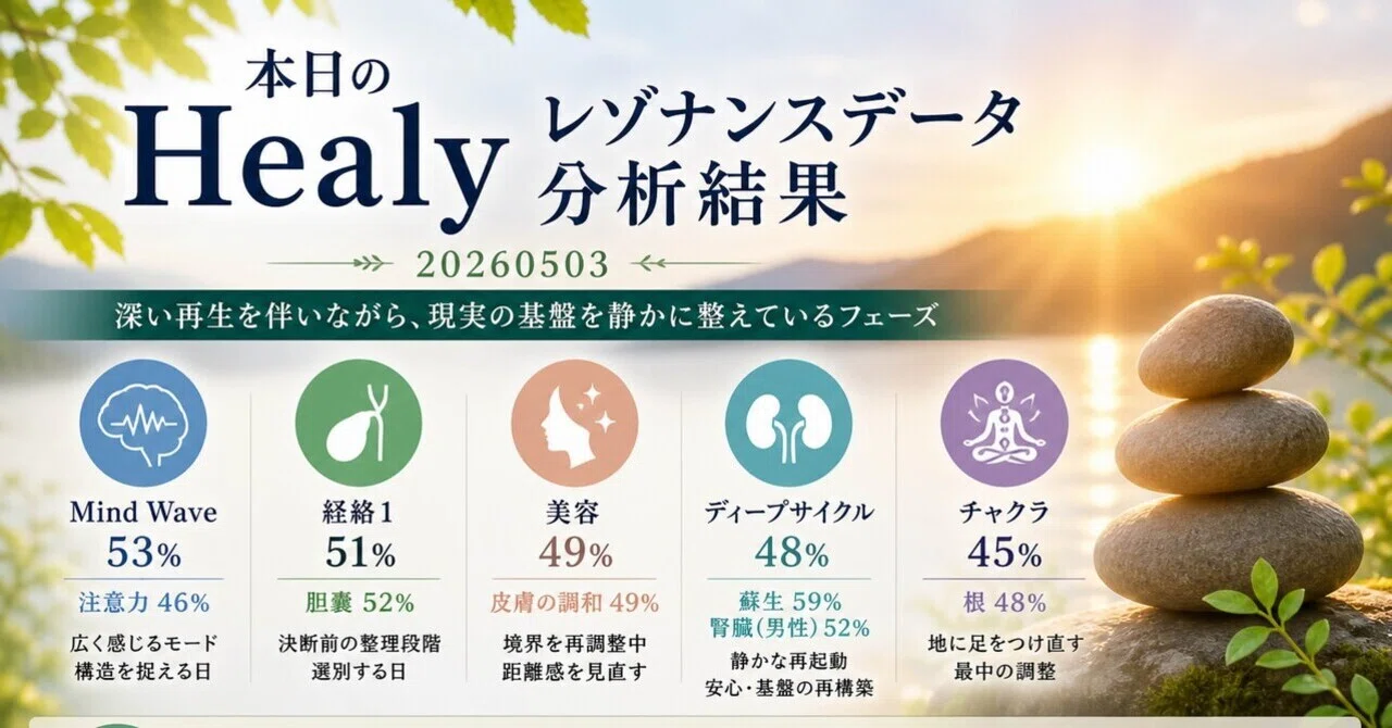 本日のHealyレゾナンスデータ分析結果20260503｜周波数調整士ko su ke
