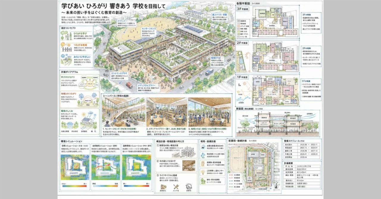 GPT Image 2で、公立高校のプロポーザル技術提案書（風）を生成して
