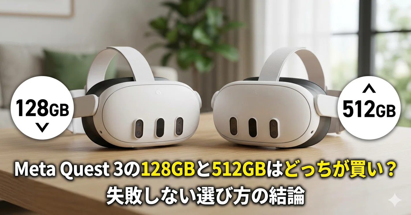 Meta Quest 3の128GBと512GBはどっちが買い？失敗しない選び方の結論