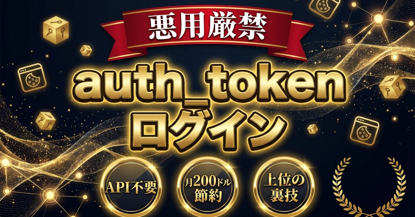 悪用厳禁】Xアフィリの上位プレイヤーだけが使うauth_tokenログインの