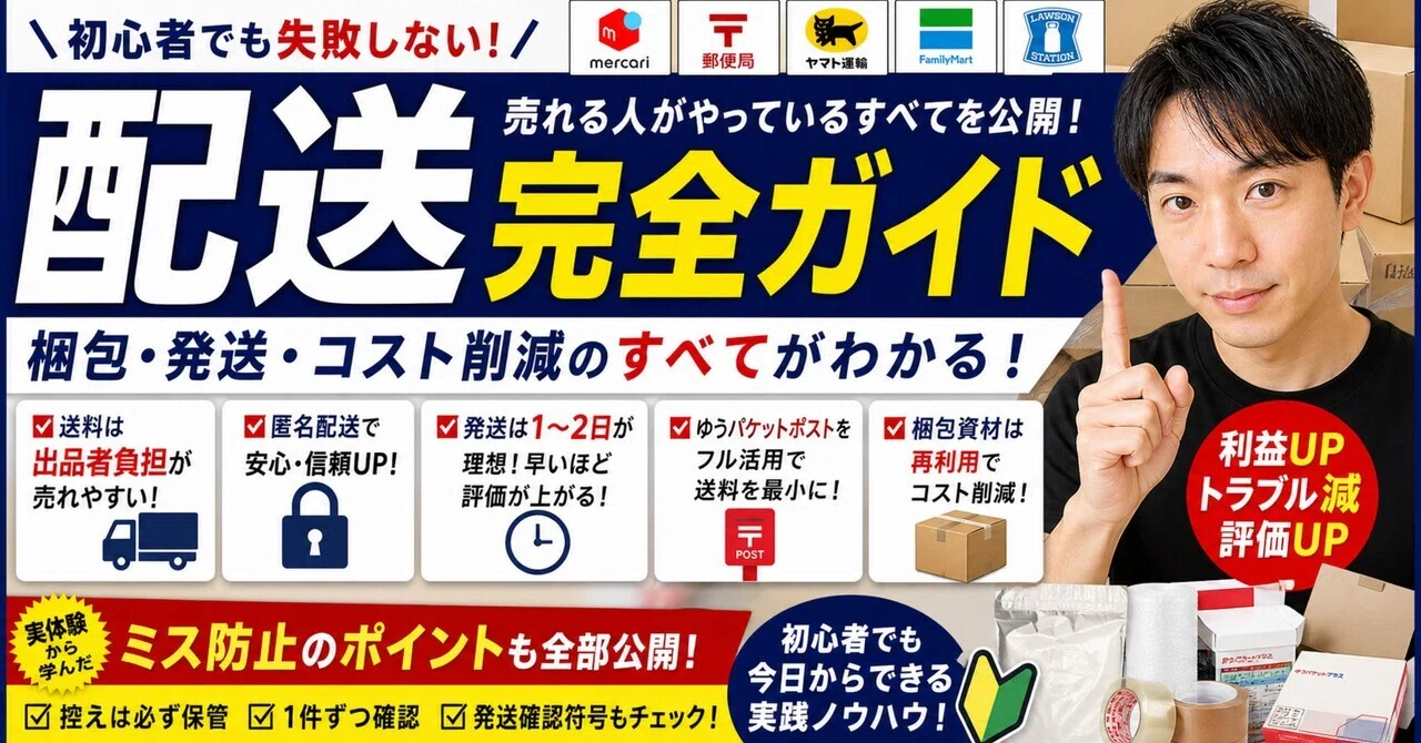 メルカリ配送完全ガイド｜失敗しない梱包・発送・コスト削減の全て