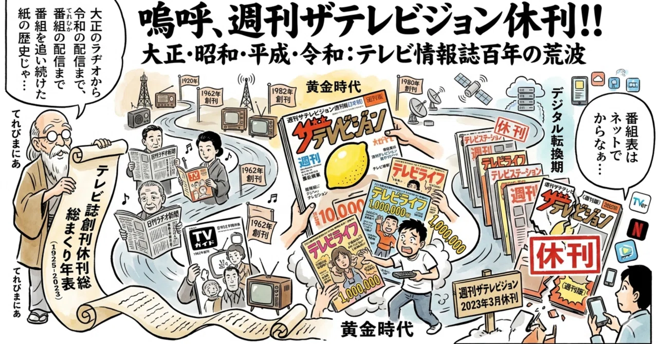 ☆創刊休刊改題一目瞭然！ラジオ・テレビ情報誌年表1925-2026（ラジオ 