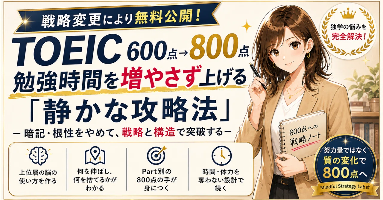 TOEIC 600 to 800: A 'Quiet Strategy' to Increase Your Score Without ...