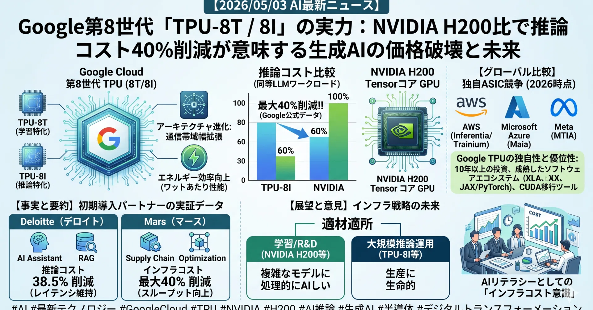 2026/05/03 AI最新ニュース】Google第8世代「TPU-8T / 8I」の実力