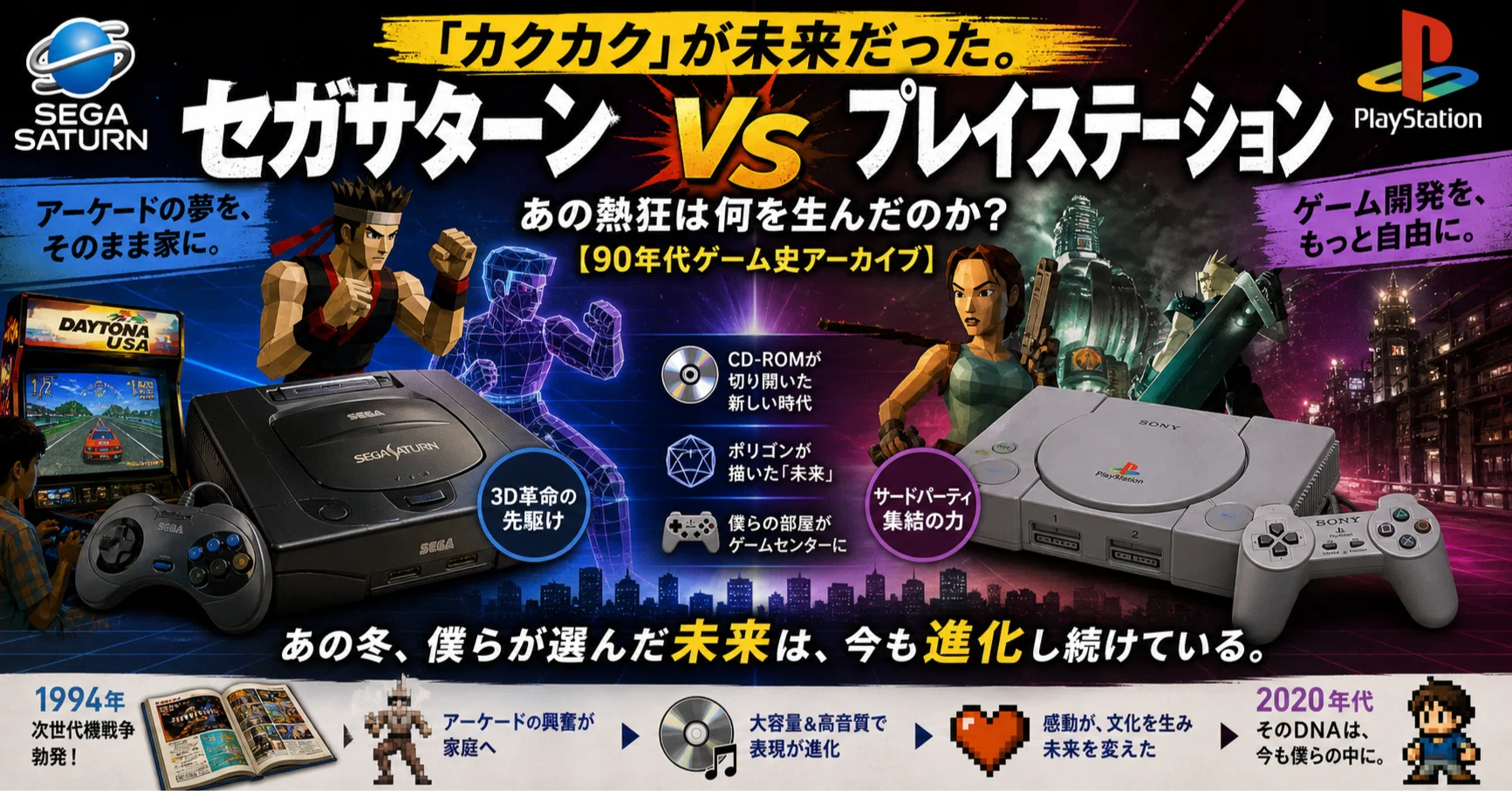 カクカク」が未来だった。セガサターン vs プレイステーション、あの