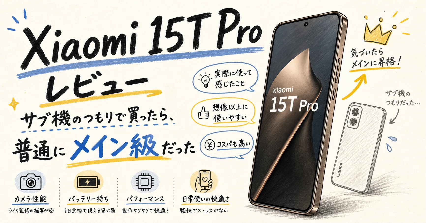 Xiaomi 15T Pro レビュー｜サブ機のつもりで買ったら、普通にメイン級 