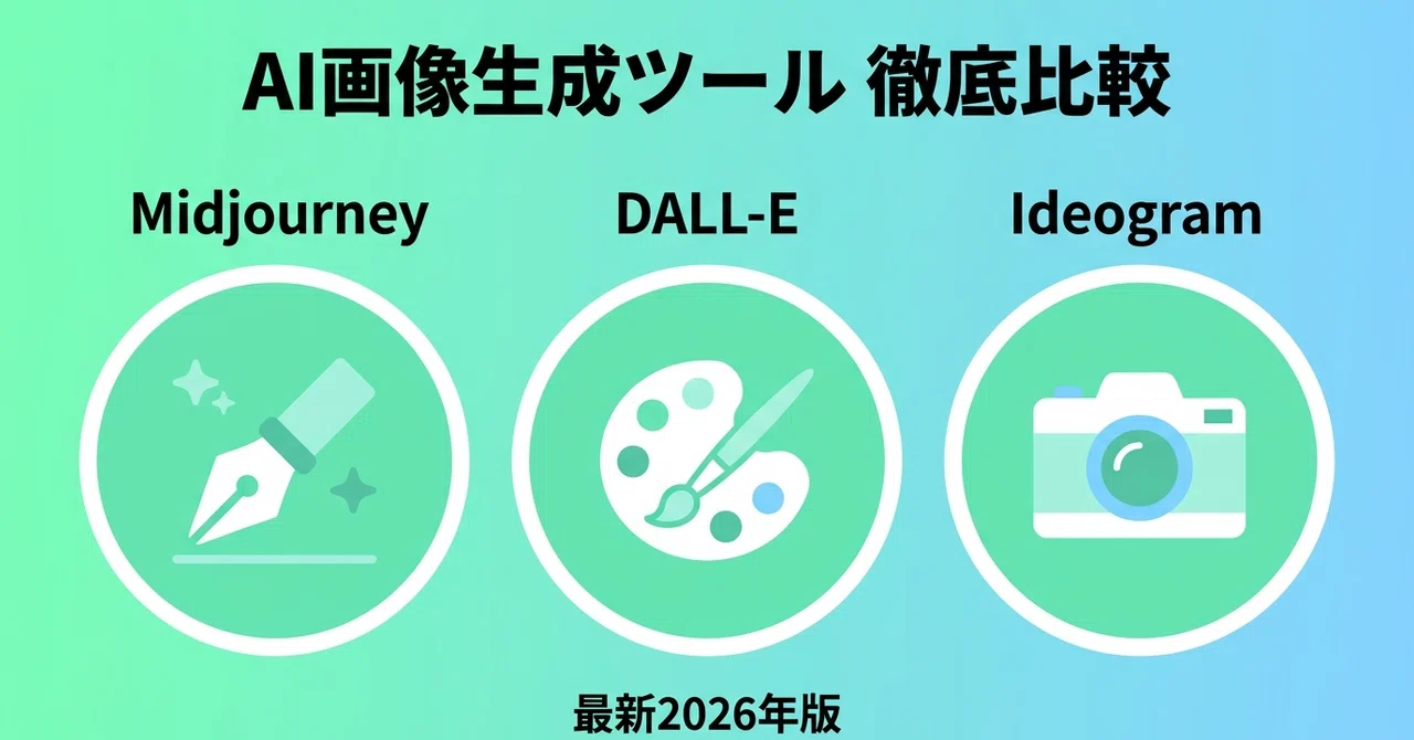 AI画像生成ツール最新比較2026年版｜Midjourney・DALL-E・Ideogramを試した結果